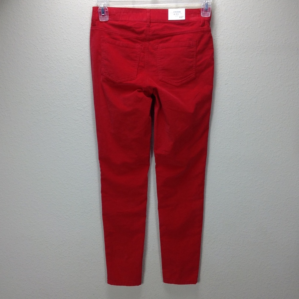 NWT Crown & Ivy Red Corduroy Skinny Jeans - Picture 6 of 6